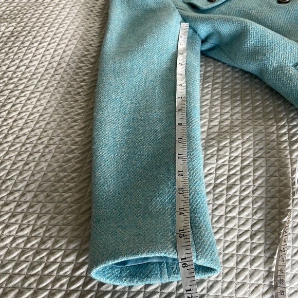 Talbots Petites Pretty Blue Tapered Fit Wool Coat. - Picture 6 of 9